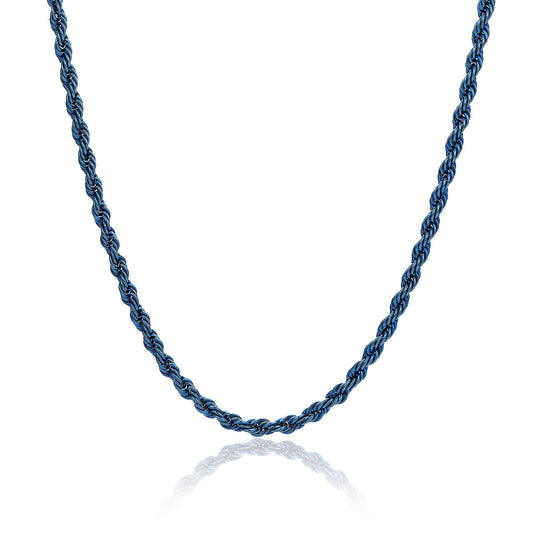 Blue rope chain necklace - BrandGioielli-Blu