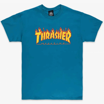T-shirt a maniche corte Thrasher - Flame Tee -Turchese