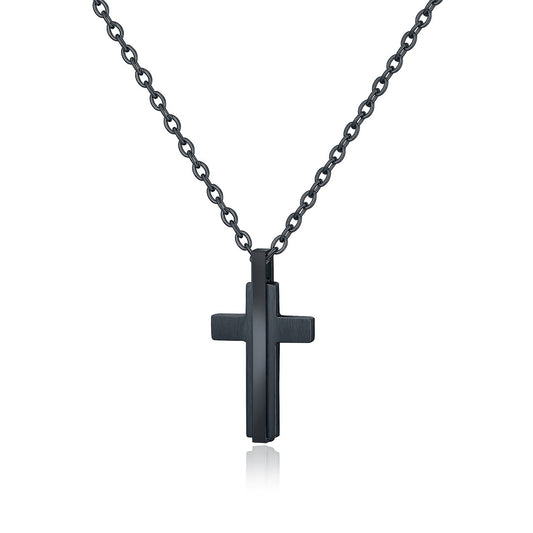 Satin cross necklace - BrandGioielli-Black