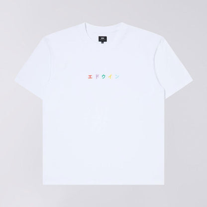 Edwin Short Sleeve T-Shirt - Katakana Embroidery - White