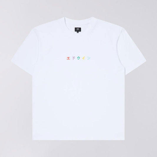 T-shirt a maniche corte Edwin - Katakana Embroidery -Bianco