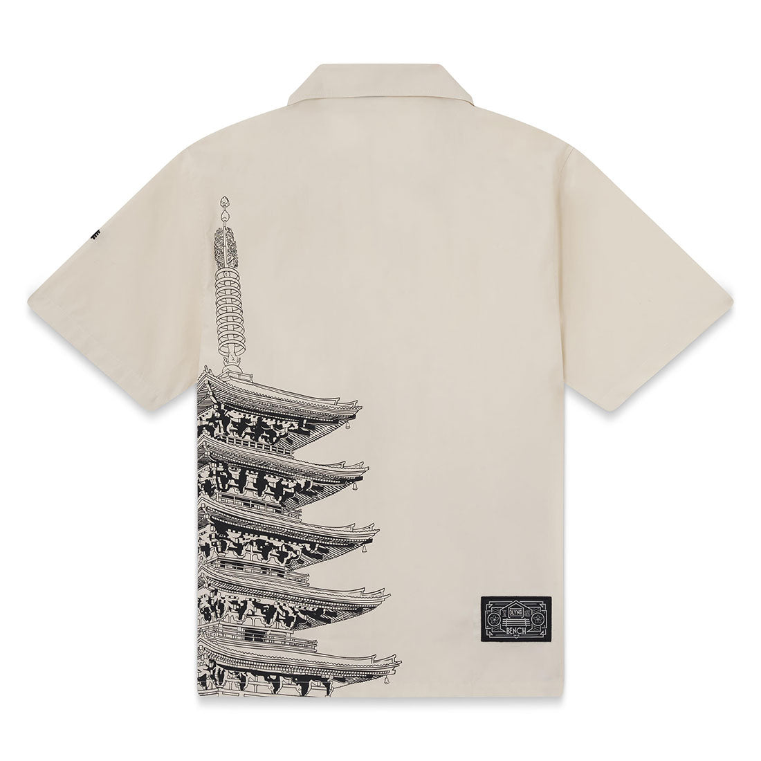 Dolly Noire Short Sleeve Shirt - Bench Tokyo Bowling Shirt-Beige