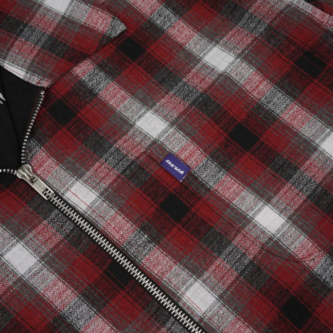 Giacca camicia Devà States - Zip-up Flannel Overshirt -Rosso