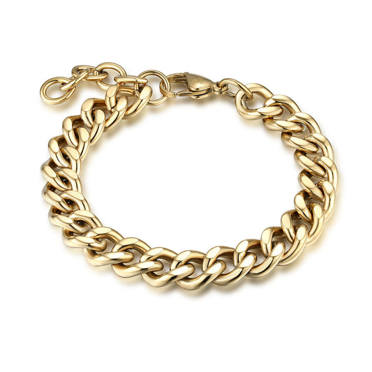 Flat Grumetta Bracelet 11mm 20+3cm - BrandGioielli-Gold