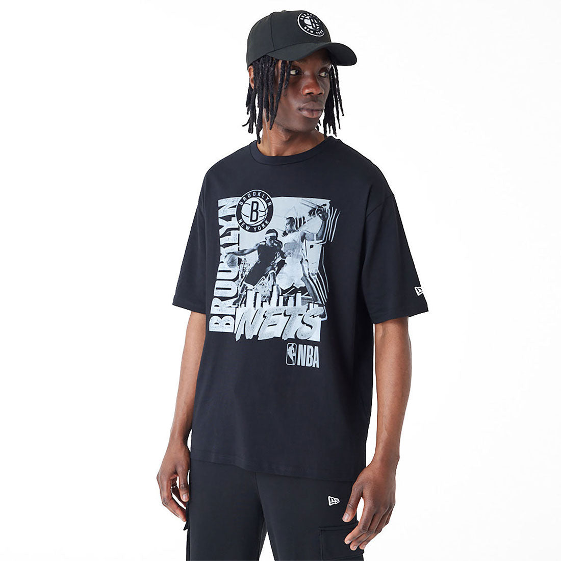 New Era T-shirt - Graphic Nets Tee-Black