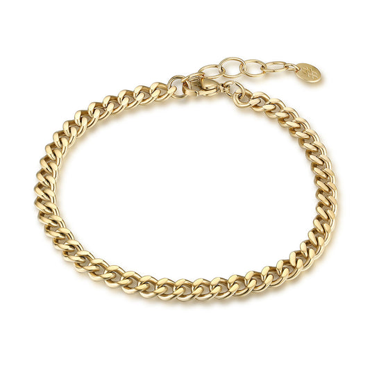 Bracciale Grumetta Piatta 5mm 20+3cm - BrandGioielli-Oro