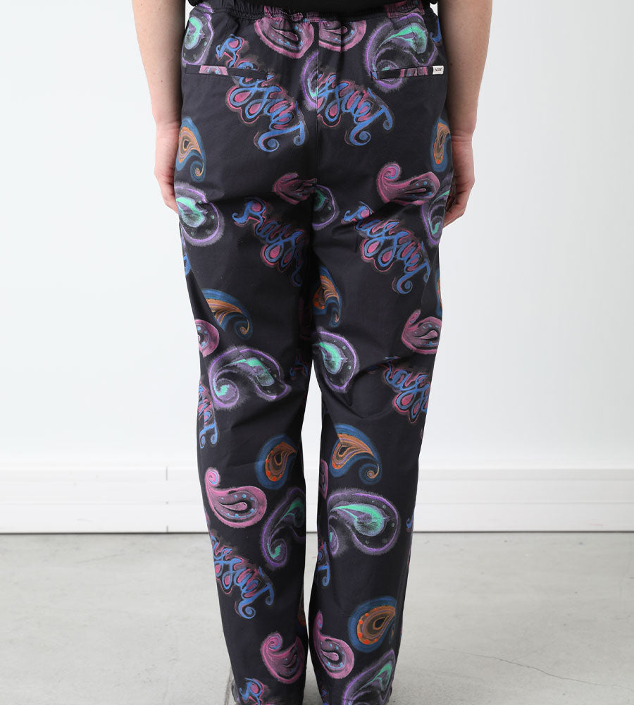 Patterned Pants Paccbet (Rassvet) - Paisley Vacation Trousers -Black