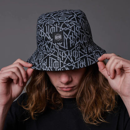 Dolly Noire Hat - Monogram Reversible Bucket - Black