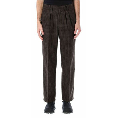 Pantaloni di lana Paccbet (Rassvet) -   Checked Pleated Trouser-Marrone