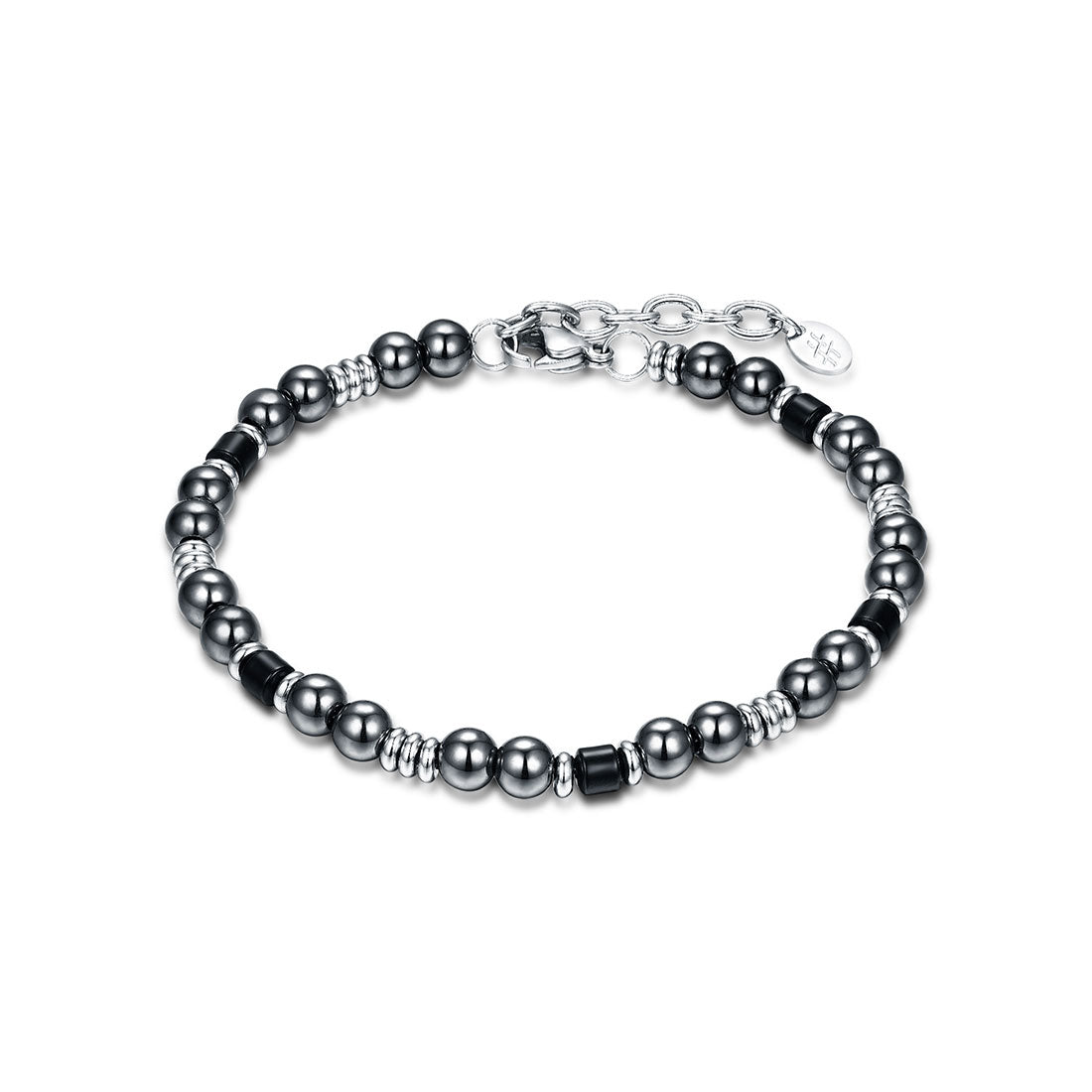 Hematite bracelet and black cubes - BrandGioielli-Grey