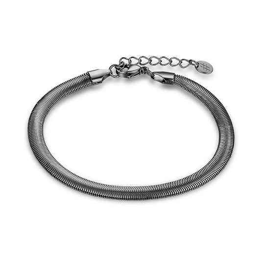 Black snake chain bracelet - BrandGioielli-Nero