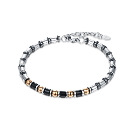 Bracciale Acciaio e Ematite - BrandGioielli-Marrone