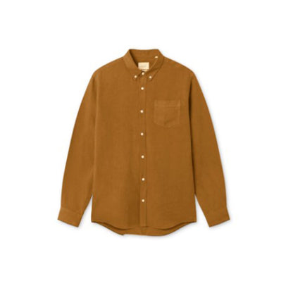 Forét Long Sleeve Shirt - Beam Tencel Ripstop Shirt -Brown