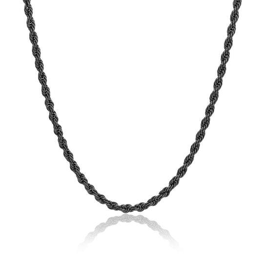 Collana catena corda nero - BrandGioielli-Nero