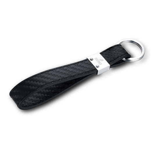 Faux leather key ring - BrandGioielli-Black