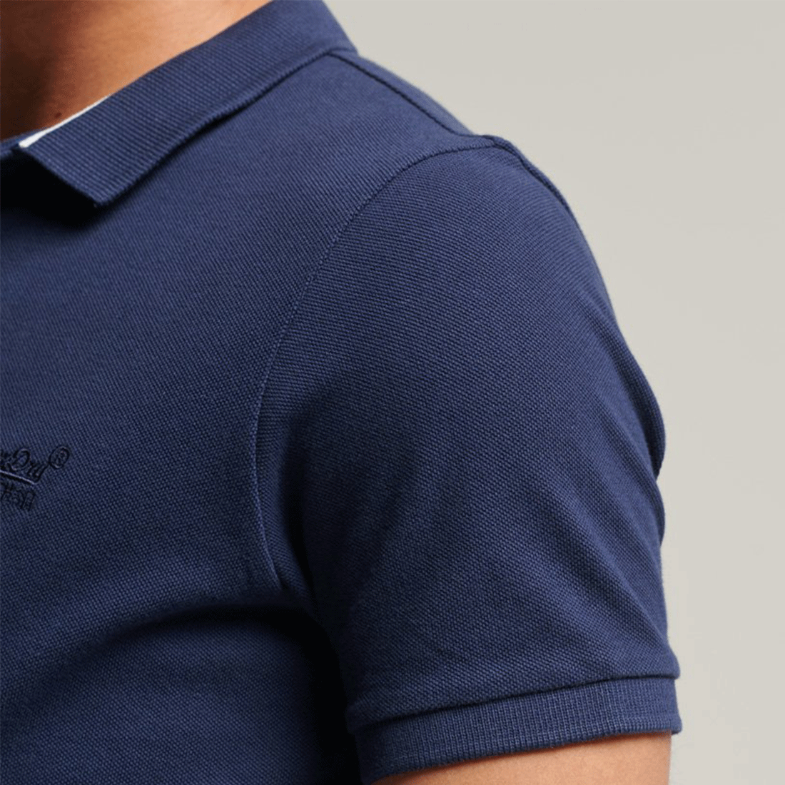 Superdry Short Sleeve Polo Shirt - Vintage Destroy - Blue