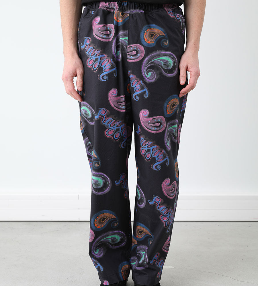 Patterned Pants Paccbet (Rassvet) - Paisley Vacation Trousers -Black