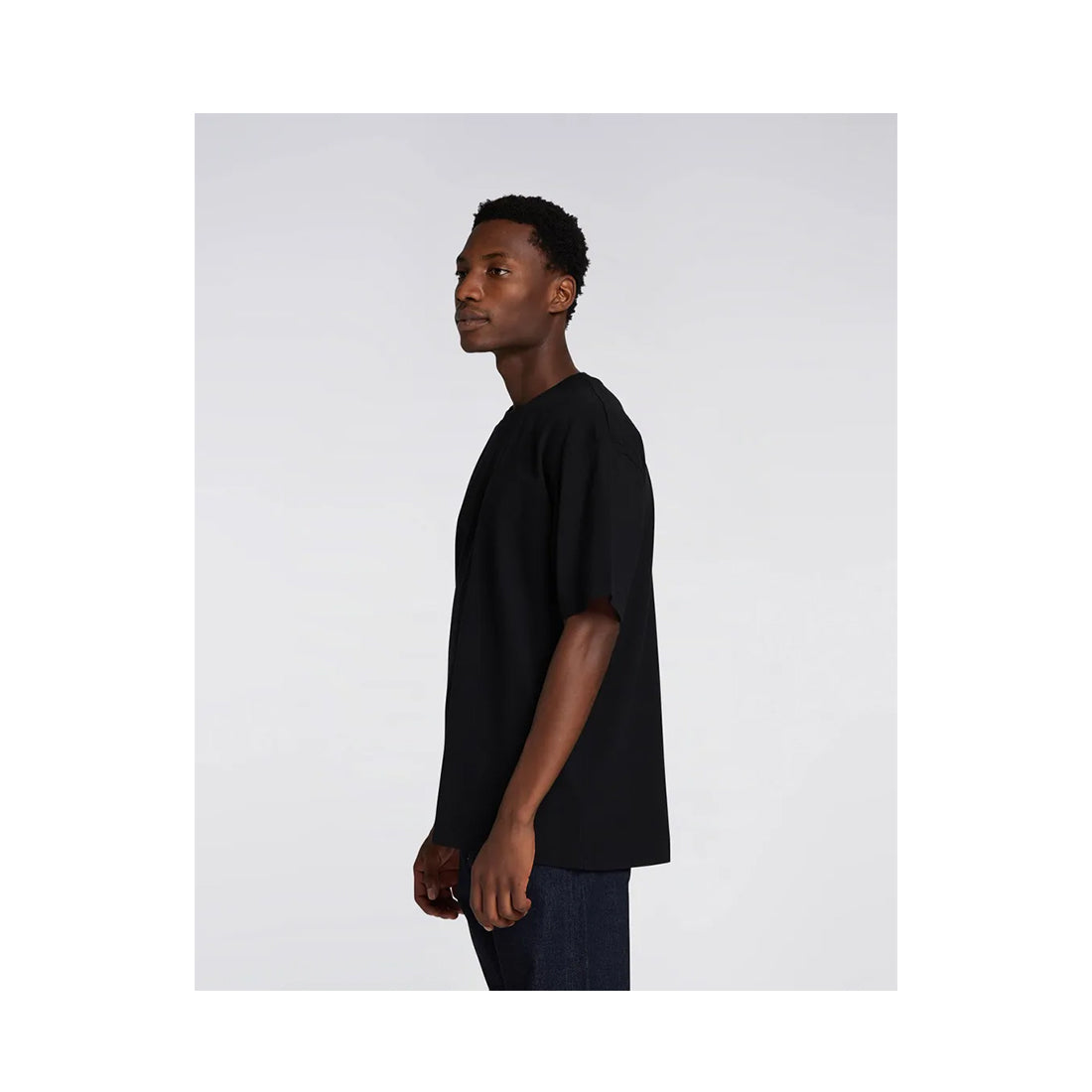 Edwin Short Sleeve T-Shirt - Katakana Embroidery - Black