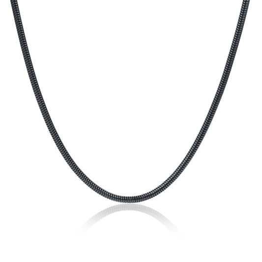 Black rat tail chain necklace - BrandGioielli-Nero