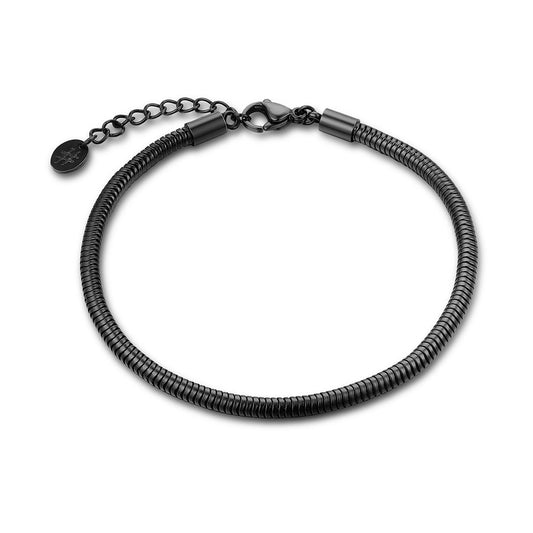 Bracciale catena coda di topo nero - BrandGioielli-Nero