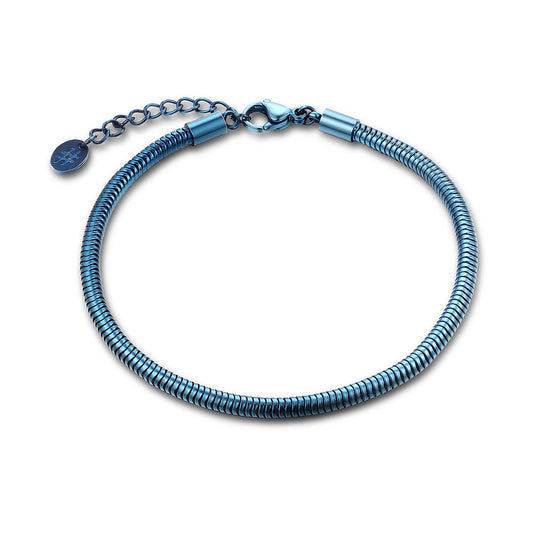 Bracciale catena coda di topo blu - BrandGioielli-Blu